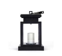 (1364) Linterna solar colgante para interiores o exteriores con vela LED parpadeante