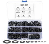 1368 Piezas Arandelas Planas para Bisagras de Puertas, Metalicas para Reparaciones, Fontanería, Bloqueo y Fabricas - M2 M2.5 M3 M4 M5 M6 M8 M10 M12