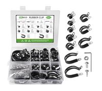 136pcs Abrazaderas de Goma para Tubos Metalicas Pipe Clamp Clips P Forradas de Goma Abrazadera de Cable Kit de Acero Inoxidable Abrazadera Manguera Goma 6mm 8mm 10mm 13mm 16mm 19mm 25mm 32mm 38mm 45mm