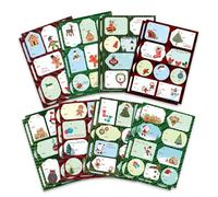 138 etiquetas y calcomanías de Navidad surtidas, etiquetas de nombre festivas para envolver regalos de vacaciones, decoraciones de Navidad y regalos personalizados