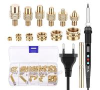139 Piezas Soldador Estaño Profesional, 80W Soldering Iron Insertos Roscados y Insertos de LatóN M2/M3/M4/M5/M6/M8 + 8 Puntas y Adaptadore