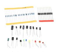 Walfront Kit de Componentes Electrónicos Frontales, Componentes Electrónicos Surtido de Diodos LED Transistor Electrolíticos Resistencias, 1390pcs
