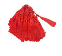 13cm Tassel Silk Fringe Silky Floss Bookmark Tassels Mini for DIY Craft Jewelry Making Souvenir Bookmarks para Decoración(Red)