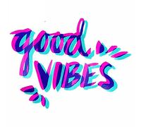 13cm x 10,2 cm para Good Vibes palabra púrpura arte motocicleta parachoques maletero coche pegatinas