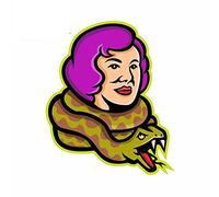 13cm x 10,9 cm para Circus Freak Snake Lady Car Bumper Window Stickers impermeable Scratch