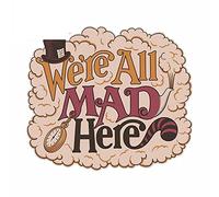13cm x 11,3 cm para Were All Mad Here reloj de bolsillo pegatina de coche gráficos de Anime