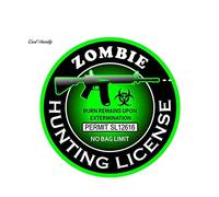 13cm x 13cm Car Styling 3D Car Sticker Zombie Hunting License Bio Hazard AK.47