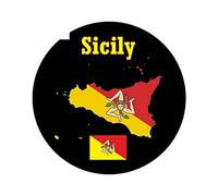13cm x 13cm para Sicilia mapa bandera ronda recuerdo novedad divertido coche pegatina ventana parachoques