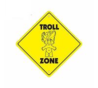13cm x 13cm para Troll Zone Xing Sign Car Truck Decal Graffiti Car Stickers impermeable