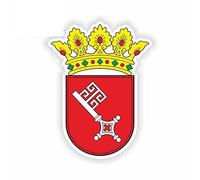 13cm x 4,1 cm para el escudo de armas de Bremen, pegatinas divertidas para coche, parachoques, maletero, camión