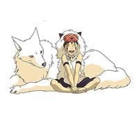 13cm x 7,3 cm para la princesa Mononoke pegatinas divertidas para coche Auto aire acondicionado calcomanía divertida