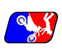 13cm x 7,9 cm para pegatinas de ventana de parachoques de motocicleta de duelo rojo y azul