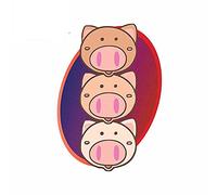 13cm x 9,4 cm para Three Pigs Muscle Car Stickers VAN Cartoon Decal personalidad Windows