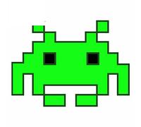 13cm x 9,7 cm para Arcade Space Invaders Press Start coche pegatina tabla de surf pared calcomanía