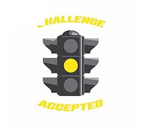 13cm x 9,8 cm para el desafío del semáforo amarillo se aceptan pegatinas de coche VAN calcomanía de dibujos animados