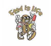 13cmx12.3m para Food Is Life Robot Decal VAN Occlusion Scratch Parabrisas Coche