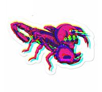 13cmx8.7cm para Vapor Wave Purple Scorpion Car Stickers Laptop Windows VAN Decal