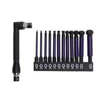 13Pcs Ball End Hex Screwdriver Bit S2 1/4 Hex Shank Screwdriver Bit Set with Wrench