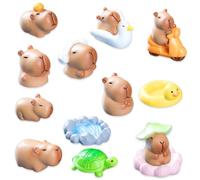13PCS Mini Capybara Figura,Mini Capybara Figuras Decoraciones para Tartas,Decoración para Tartas,Adecuado para la Decoración de la Tarta de Cumpleaños Regalo de Fiesta Colección de Escritorio en Casa