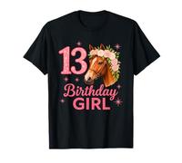 13th Birthday Horse Girl Turning Nine Cowgirl Pony Party Camiseta