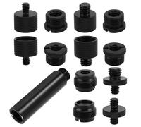 13uds Tornillos Adaptadores Soporte Micrófono con Tubo Extensión, Convertidores Rosca de Micrófono Aleación Aluminio 5/8" a 3/8" y 1/4" Compatibles con Blue/FIFINE/MAONO/HyperX/Audio-Technica
