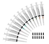 14-27G reutilizable aguja roma Luer Lock jeringa, 12 unids jeringa de agujas atornilladas de plástico, jeringa de 10 ml con punta roscada agujas dosificadoras y tapas para dosis finas