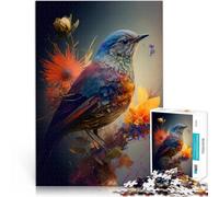 14.96" x 20.47" Rompecabezas de 1000 piezas para adultos, rompecabezas de Colibrí, juguetes educativos con póster y hoja de preguntas y respuestas, 14.90 x 20.47"