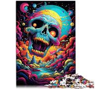 14.96" x 20.47", Rompecabezas para adultos, cráneo extraño y colorido, juego estimulante, regalos, vacaciones en casa, matar el tiempo, 1000 piezas para adolescentes de 14 años y más