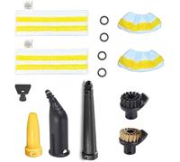 14 accesorios para limpiador de vapor Kärcher SC1 SC2 SC3 SC4 SC5, boquilla alargada, boquilla curvada, cepillo redondo, boquilla para juntas, paño de microfibra para cierre de bayoneta original