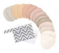 14 Almohadillas de enfermería de bambú orgánico - Almohadillas de enfermería lavables, Suaves y reutilizables, Almohadillas de sostén de enfermería multiusos (Neutrals, M 10cm)