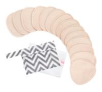 14 Almohadillas de enfermería de bambú orgánico - Almohadillas de enfermería lavables, Suaves y reutilizables, Almohadillas de sostén de enfermería multiusos (Bare Beige, L 12cm)