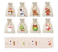 14 bolsas de regalo de Navidad, especialmente diseñadas para guardar pequeños objetos navideños, para añadir un ambiente festivo a la temporada navideña