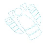 14 botones de control central para medios de comunicación, ratón y pantalla TP