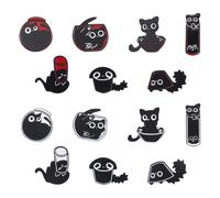 14 Broches De Gato, Lindos Broches De Dibujos Animados, Insignias De Animales, Broches De Metal Creativos, Decoración De Ropa