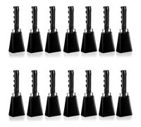 14 campanas de vaca grandes de 9 pulgadas con asa, instrumentos musicales de percusión de mano azul, alarma de llamada, eventos deportivos, cencerros de mano para juegos, fiestas, suministros de