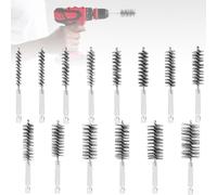 14 cepillos de alambre cilíndrico de diámetro para tubos, cepillo para agujeros con barra hexagonal, varios tamaños, cepillo de alambre redondo para taladros de impacto, para pulido y limpieza