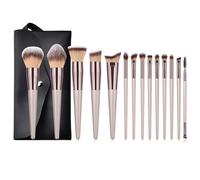 14 champagne makeup brushes with bag, 14 champagne set beauty tools