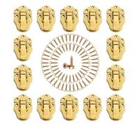 14 cierres de cerrojo con pico de pato, cierres de palanca con tornillos,cierres de caja de guitarra,pequeña caja vintage de metal con tornillo de montaje,for joyero,(Yellow)