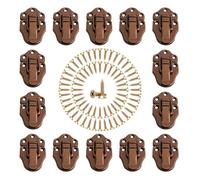 14 cierres de cerrojo con pico de pato, cierres de palanca con tornillos,cierres de caja de guitarra,pequeña caja vintage de metal con tornillo de montaje,for joyero,(Brass)