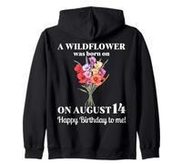 14 de agosto Nacimiento Flor Gladiolo Y Amapola Cumpleaños de agosto Sudadera con Capucha