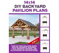 14-Foot DIY Backyard Pavilion Plans: 3-in-1 Step-by-Step Building Guide for 14x14, 14x22, and 14x30 Outdoor Shelters with Blueprints, Material Lists, and Roofing Options