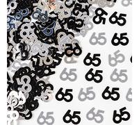 14 g negro y plateado confeti de 65 cumpleaños metálico con purpurina para decoración de fiesta de cumpleaños