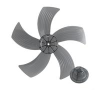 14 Inch Fan Blade 5 Leaves PP Plastic Low Noise(Transparent Black) | 5-leaf design, low noise operation, smooth airflow, PP plastic material, includes nut cover