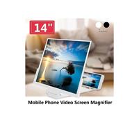 14-inch Folding Mobile Phone Magnifier 3D HD Screen Magnifier Video Amplifier Stand White