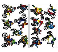 14 Juego de motocross pared adhesivo Juego Cross Moto Art-Land, multicolor, 2x 16x26cm
