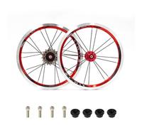 14" Juego de Ruedas BMX + Volante de inercia 3velocidades 9-13-17T | 74/85mm QR, rueda delantera y trasera con freno de V/C de bicicletas plegables, rodamiento sellado