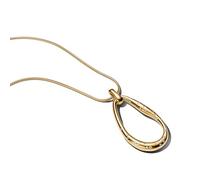 14 k - Colgante de cuello redondo con circonita cúbica transparente y deslizante