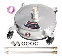 14" Limpiador De Superficies a Presión,Limpiador De Superficies De Acero Inoxidable Con 4 Ruedas De 360 Grados,2 Varillas De Extensión,Para Entrada Patio,4000 Psi