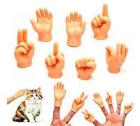 14 minimarionetas de manos pequeñas, pequeñas manos pequeñas de goma, dedo medio, dedos apestosos, artículos de broma, cosas geniales para niñas, gadgets divertidos, regalo para gatos, perros