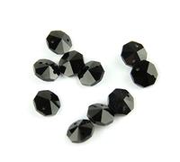 14 mm negro 100 unidades/1000 cuentas de cristal octágono con 1 agujero/2 agujeros prisma cristal colgante decoración, 1 agujero, 500 piezas